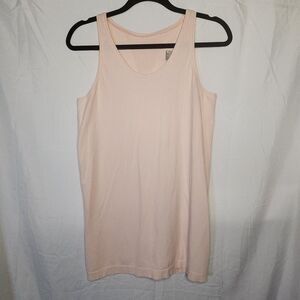 Athleta Womens XL Seamless Ribbed Perforated Racerback Pura Tank Top Light Pink